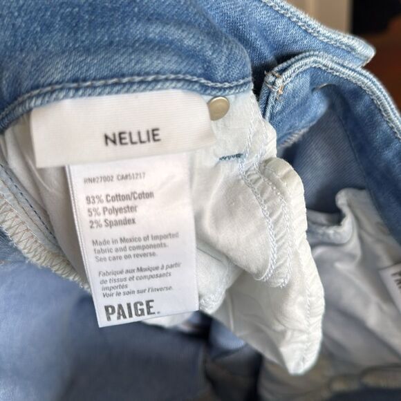 Great Condition Nellie Wide Leg Cropped Jean With Raw Hem By PAIGE - Picture 4 of 9